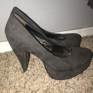 Gray Suede Heels